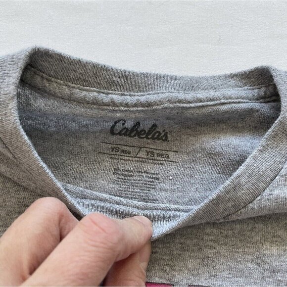 Cabelas Gray Camo Princess Graphic Youth T-Shirt Size Small - Picture 5 of 5